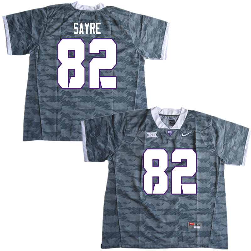 Men #82 Cole Sayre TCU Horned Frogs College Football Jerseys Sale-Gray - Click Image to Close